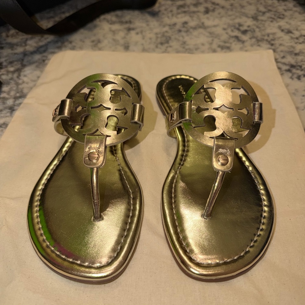 Tory Burch Metallic Gold Sandals